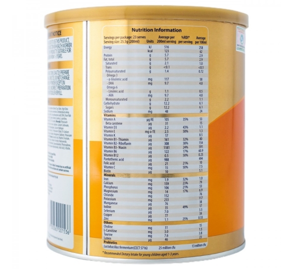 Sữa Sure Grow HMM số 3 cho bé từ 1-3 tuổi - Hộp 600g
