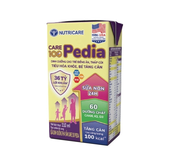 Lốc 4 hôp SỮA BỘT PHA SẴN CARE 100 PEDIA 110ml