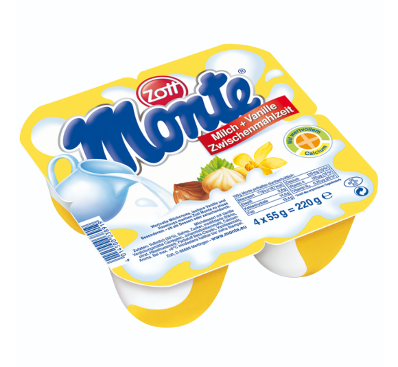Váng sữa Monte Zott- Vanilla 4x55g cho bé trên 6 tháng tuổi 