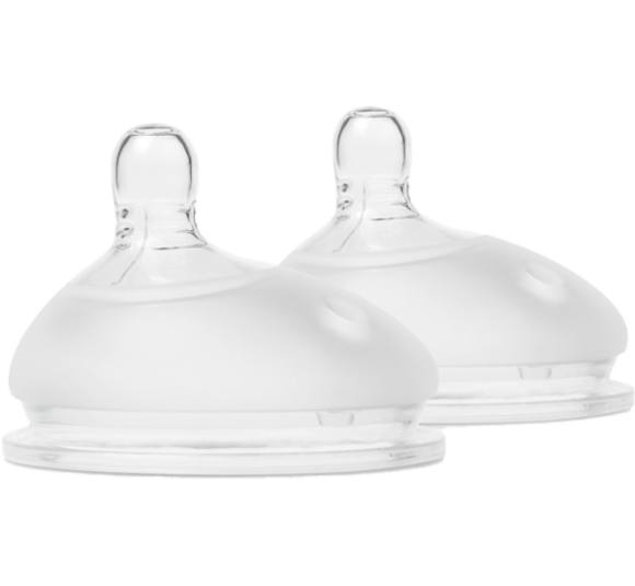 Vỉ 2 núm ty Olababy lỗ cắt chữ X (6M+)