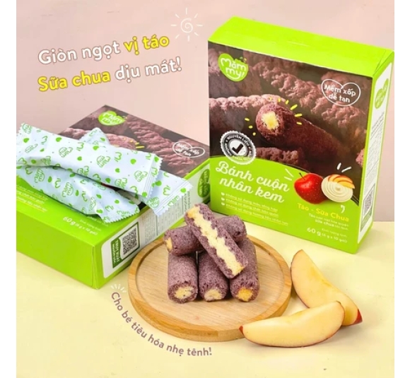 Bánh Ăn Dặm Cuộn Kem Mămmy Vị Táo Sữa Chua 