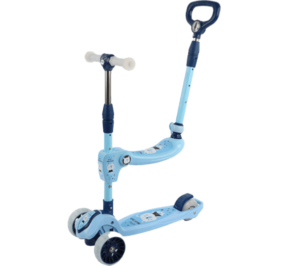Xe scooter có ghế ngồi, cần đẩy 3in1 Animo ZT-505 (Xanh dương)